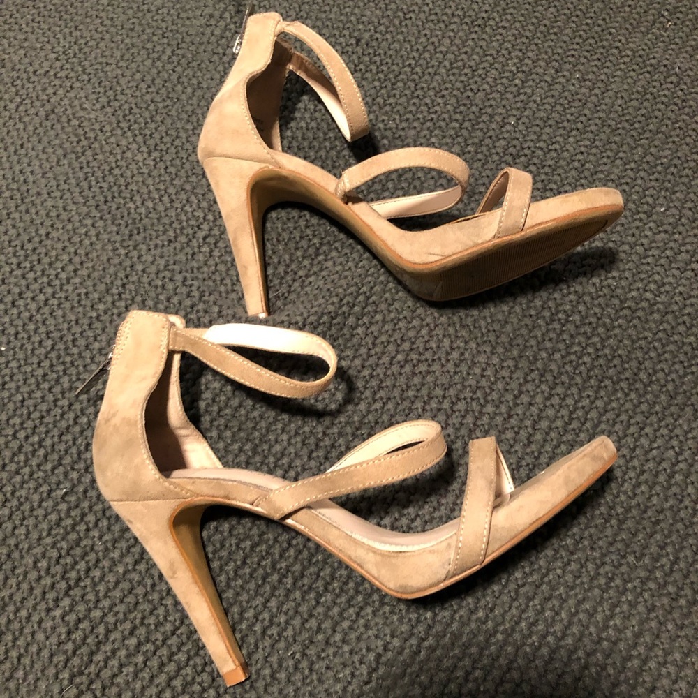 Nude sandal heels